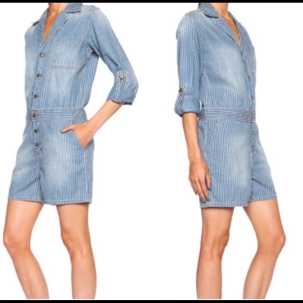 Current/Elliott Denim Button-Up Romper - image 3